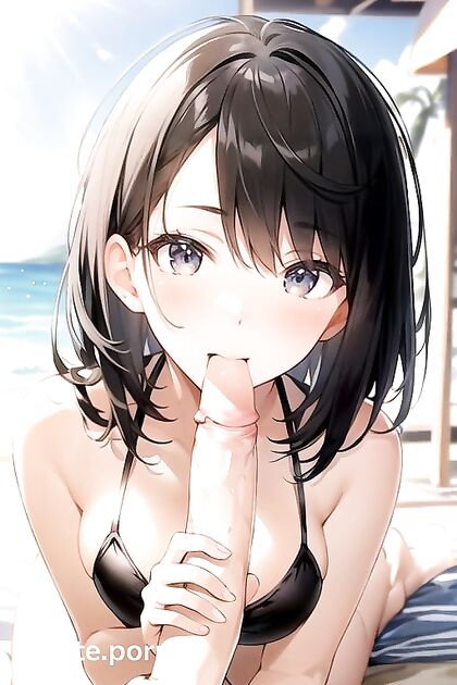 Warm Beach Encounter - Animated Hentai Blowjob Adventure