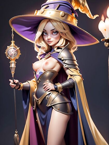 Casting Spells with Exposed Breasts - A Seductive Front View Hentai Experience