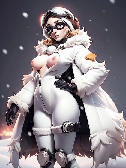 Skinny Girl 18+ in Onesie Stands for Seductive Hentai Pleasure