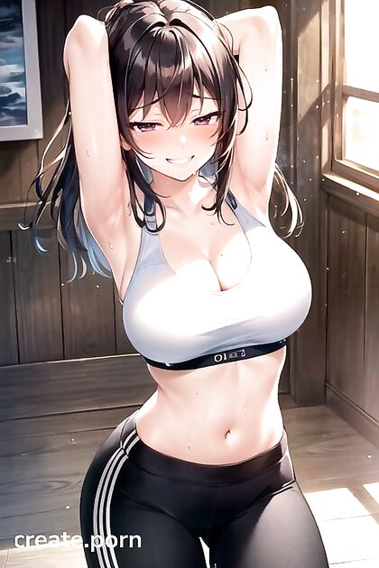 Sweaty Yoga Pants and Sports Bras in Steamy Hentai AI Image