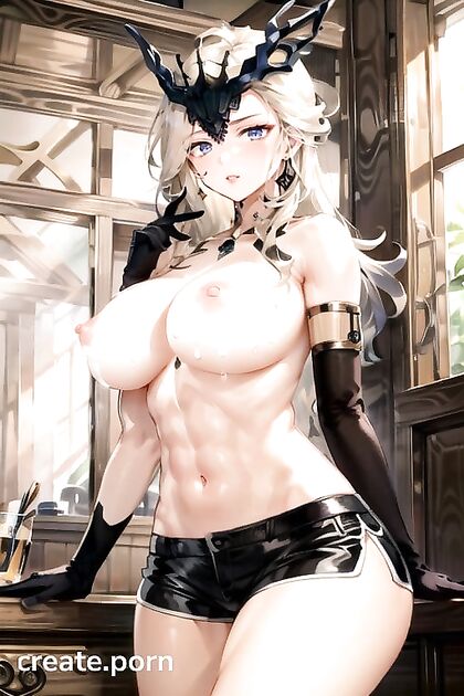 Muscular La Signora from Genshin Impact Goes Nude in steaming Hentai AI Image
