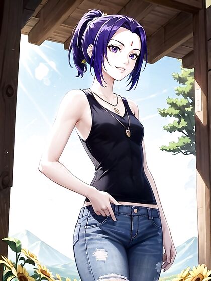 Pale-Skinned Beauty Showing Off Her Rounded Ass in Topless Hentai AI Image