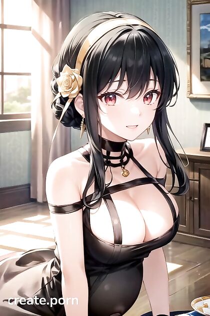 Yor Forger from Spy x Family Takes Pleasure While Pregnant in Erotic Hentai AI Image