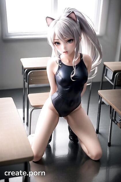 Shalltear Bloodfallen with Cat Ears Teases in Classroom Hentai Delight