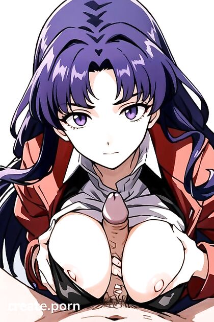 Misato from Evangelion Gets Thick Lines in Fit Hentai AI Image