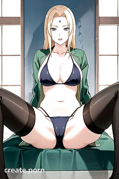 Arms Bound Behind Her Back in Bikini and Nylons for Steamy Hentai Pleasure