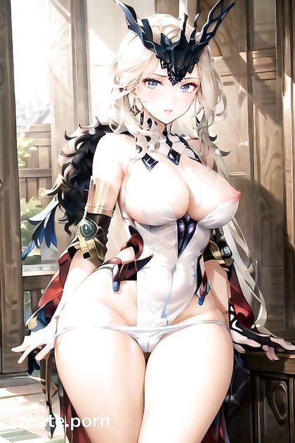 La Signora from Genshin Impact Flexes Muscles in Seductive Cotton Shorts Hentai