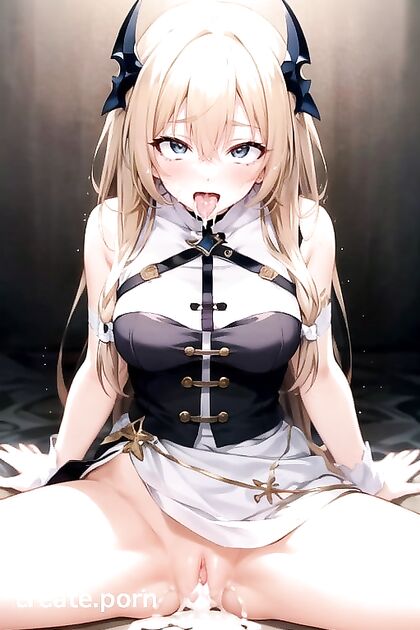 Ahegao Bliss - Blue-Eyed Beauty Performs Sensual Splits in Hentai Ecstasy