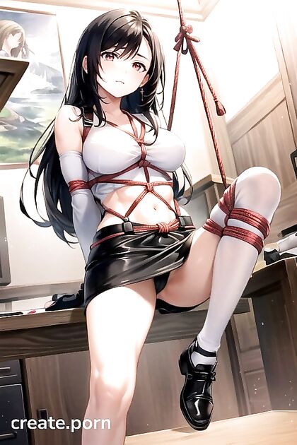 Tifa Lockhart Bound in Shibari for Intense Fit Hentai Pleasure