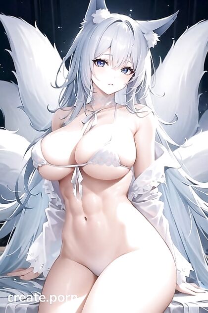 Muscular Girl 18+ with Cat Ears Wearing Sporty Shorts in Horny Hentai AI Image