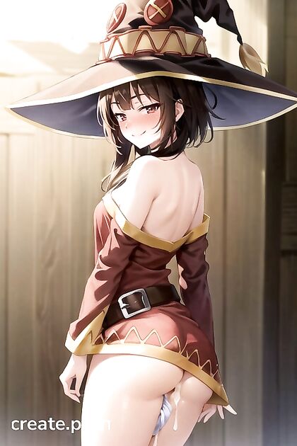 Megumin from Isekai Quartet Gets Creampied in Steamy Rear View Hentai AI Image
