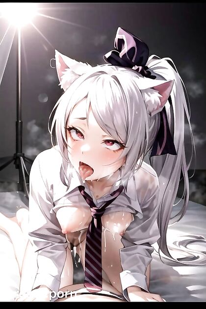 Teen 18+ Girl 18+ 18+ with Cat Ears and Tiny 18+ Tits Cums Hard in  Hentai AI Image
