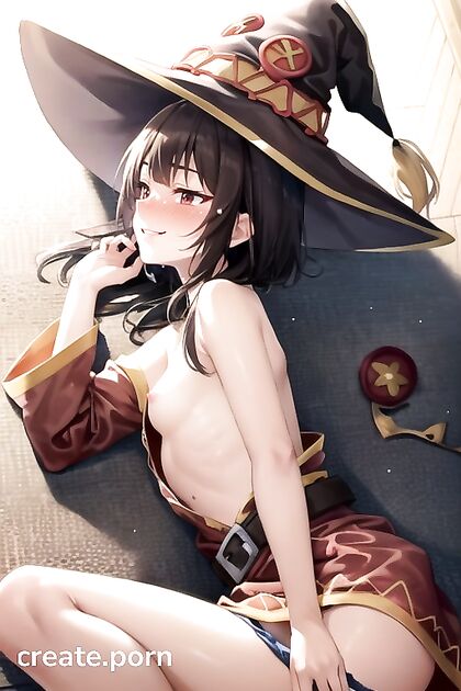Megumin from Isekai Quartet Gets Frisky with Skinny Panty Play