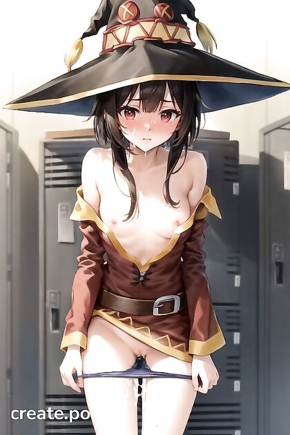 Embarrassed Cums Hard in theLocker Room Creampie Hentai AI Image