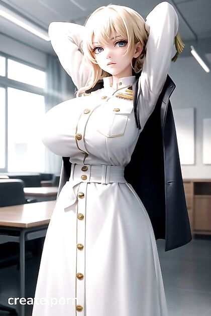 Fit Girl 18+ Poses Seductively with Hands on Hips in 3D Hentai Fantasy