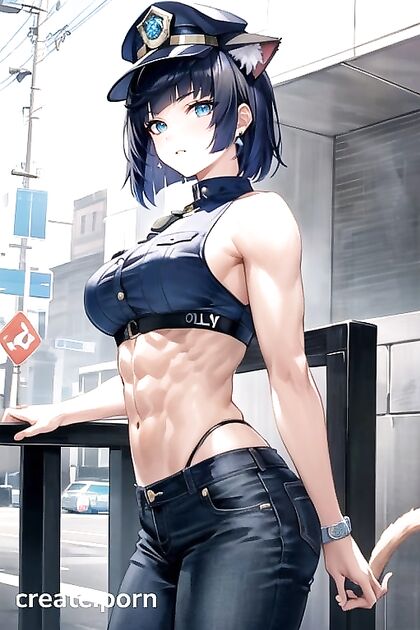Yelan from Genshin Impact Shows Off Her Large Breasts in Sexy Jean Shorts Hentai AI Image