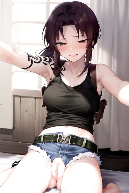 Revy from Black Lagoon Takes Sexy Selfies During Intense Hentai Masturbation Sessions