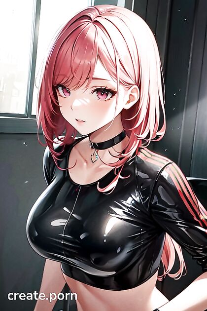 Pink-Haired Hentai Babe with Choker Gets Pounded Hard