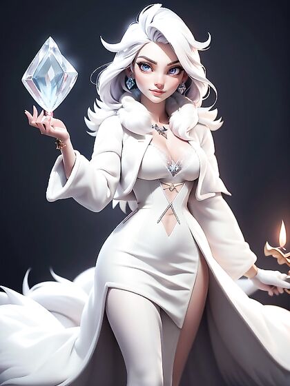 White-Haired Witch in Silk Dress Casting a Spell and Getting Fucked Hard-Core