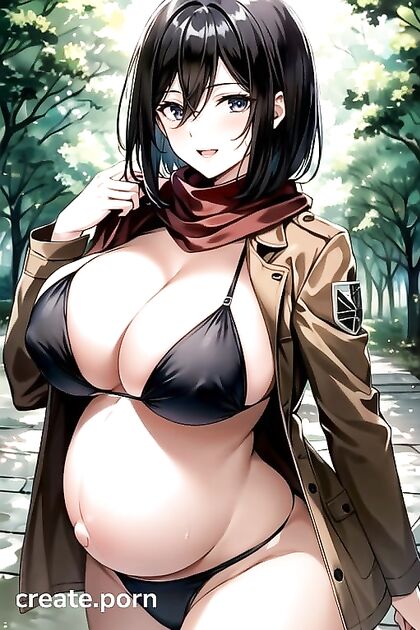 Mikasa Ackerman’s Fucking Massive Tits in a Tiny Bikini, Wild Hentai Porn Action