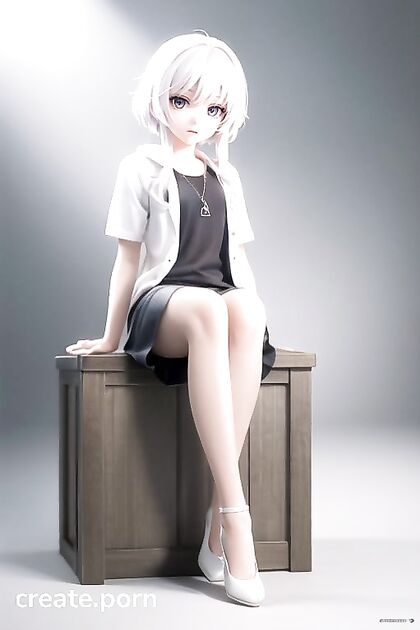 3D Hentai Babe with Pale Skin and Perfect Tits in Front View Action