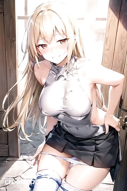 Creampie Action with Blushing, Mischievous hentai Bitch and Her Nude Tits