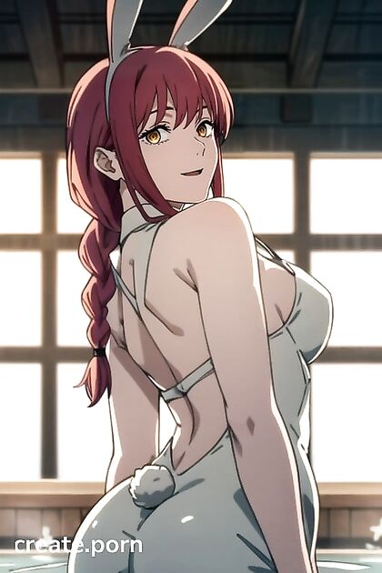 Red-Haired Makima in Bunny Suit Takes It from Behind in Steamy Hot Tub Bliss