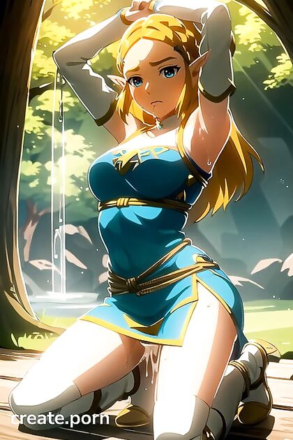 Chained Zelda - Enslaved Princess in Woods Takes It Hard from Moblins