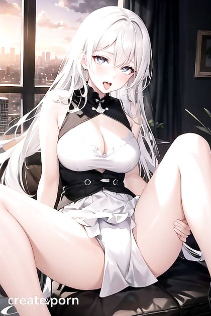 Sunset Siren - Pale Goddess Spreads Wide in City Glow