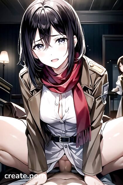 Mikasa's Teary Ride - Bride in Big Boobs Bliss