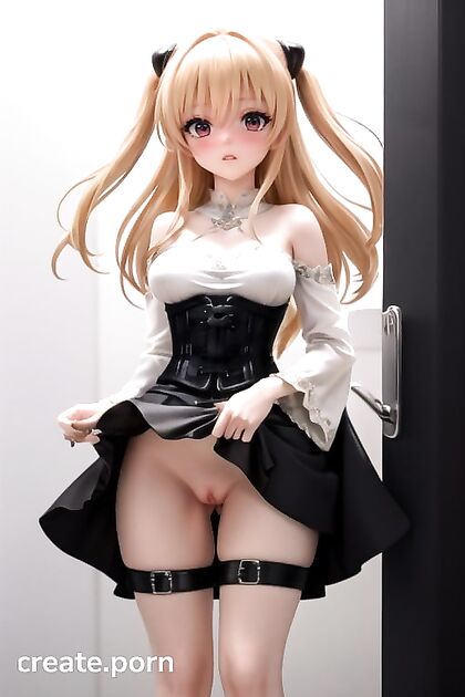 Goth Girl's Blush - Bottom-Up Bliss in 3D Dark Fantasies