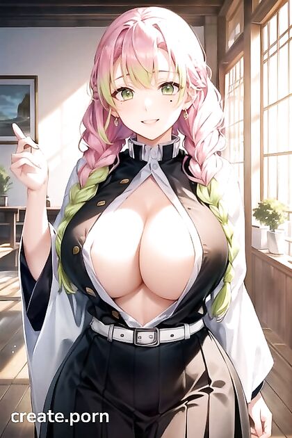 Mitsuri Kanroji Seductively Eyes You, Juicy Assets Jiggling Wildly