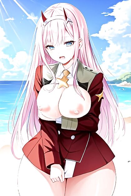 Zero Two's Busty Beach Adventure - Extreme Curves in Colored Manga Glory