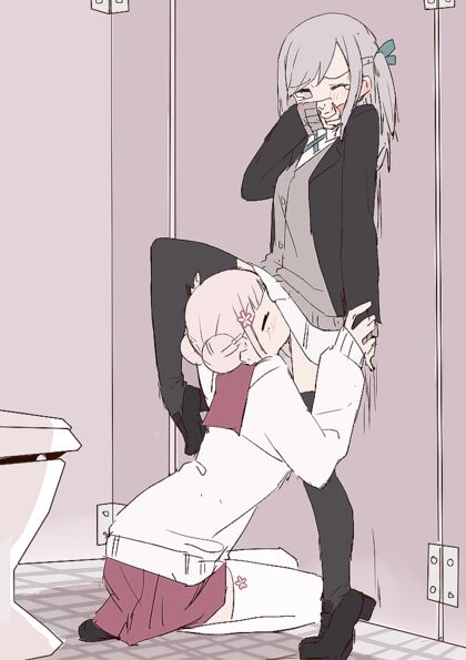 2 Girls Going #1 orgasms Together - HENTAI PICS of Public Bathrooms