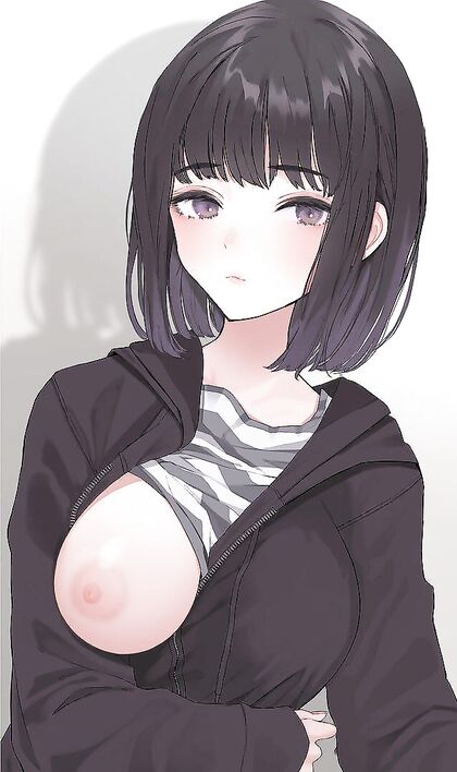 DamnnNNN! Them hooters tho - XXX HENTAI PIC of busty chick flashing her tits!