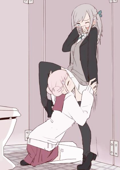 Sneaky Licker Gets Wet n Wild In Public Bath Stalls - HENTAI XXX PIC INCLUDED!