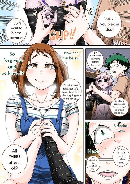 Deku Fucks Uraraka and Mineta in Teen 18+ Pussy Fun - My Hero Academia Hentai Manga