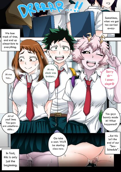Deku Fucks Uraraka and Mineta in Teen 18+ Pussy Fun - My Hero Academia Hentai Manga
