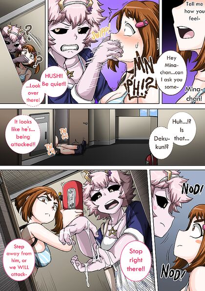 Deku Fucks Uraraka and Mineta in Teen 18+ Pussy Fun - My Hero Academia Hentai Manga