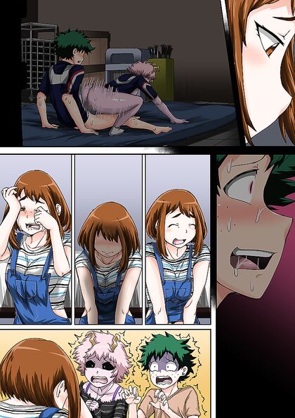Deku Fucks Uraraka and Mineta in Teen 18+ Pussy Fun - My Hero Academia Hentai Manga