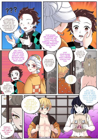 Guys Turned Into Submissive Girl 18+ Fuck Toys in Demon Slayer's Red Light District
