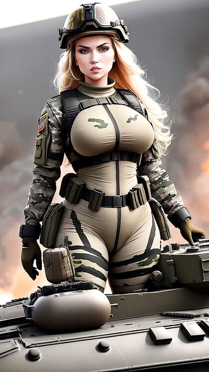 Sexy Blonde Military Babes With Big Boobs Dominate the Battlefield