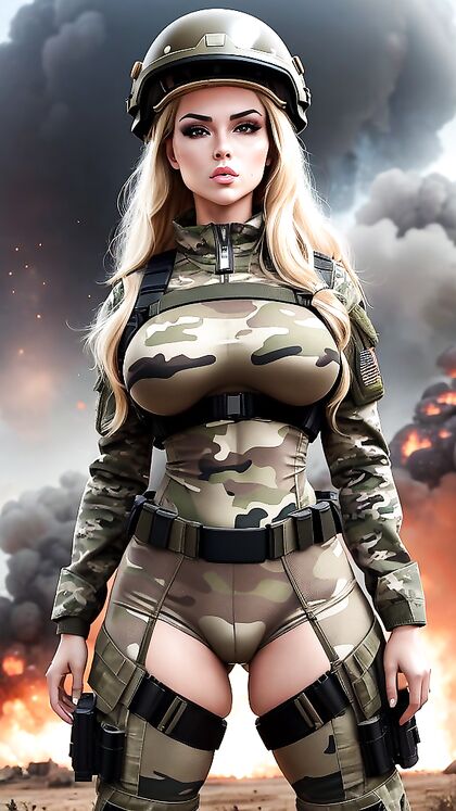 Sexy Blonde Military Babes With Big Boobs Dominate the Battlefield