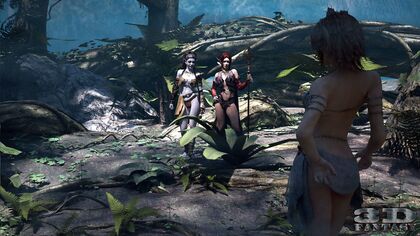 Sexy Elf Lesbians Enjoy steamy 3D Sex Rendezvous in the Forest