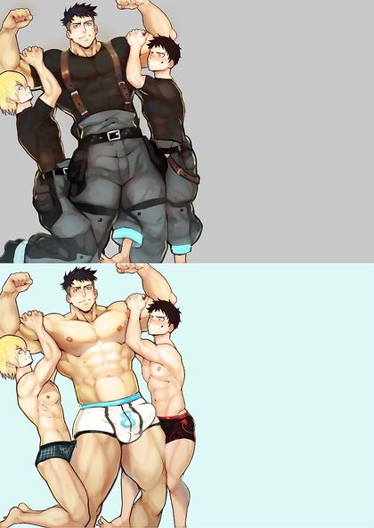 Shinra from Fire Force Gets His Gay Ass Fucked by theCaptain - 43 Erotic Comics Pics