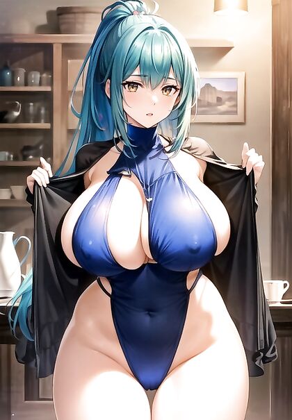 Aiz Wallenstein's Massive Breasts and Thick Thighs in Erotic Dungeons Hentai Picture