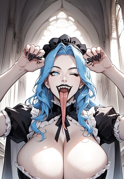 Winking With Veiny Breasts in Busty Hentai Bends Over for Pleasure