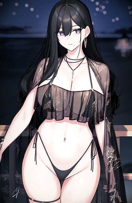 Hella Hot Hentai XXX Black Bikini Slut in Wet & Wild Action!