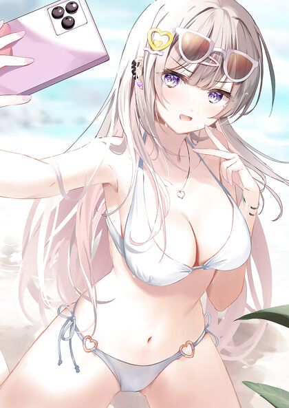 Horny Bitch Takes Steamy Beach Pic for Some Hot Hentaï Action!