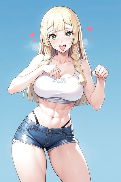 Heart-Eyed Cutie in Pet Pose Shows Off Her Jean Shorts in naughty Hentai Fun